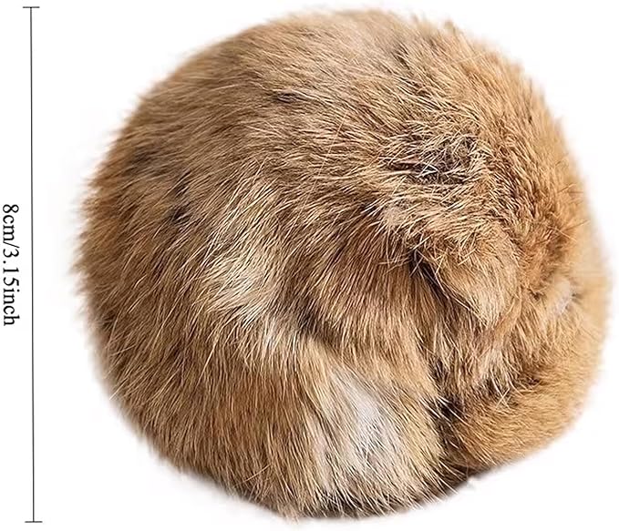 Rabbit Fur Ball Cat Toy, Soft Fluffy Rabbit Fur Cat Toys, Furry Catnip Rabbits Furs Balls with Washable & Fun to Chase, for Kicks & Games, for Indoor Exercise Ball & Bonding Cat (5PCS)