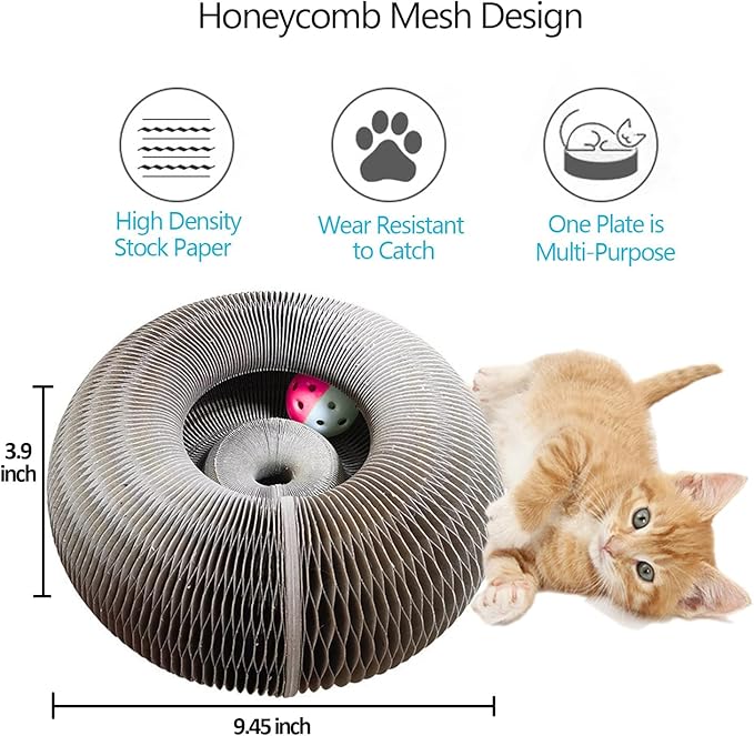 Enkman Kitty kurlz Magic Organ Cat Scratcher Board Cat Ball Adventure The Ultimate Interactive Mental Physical Exercise for Indoor Cats Toy
