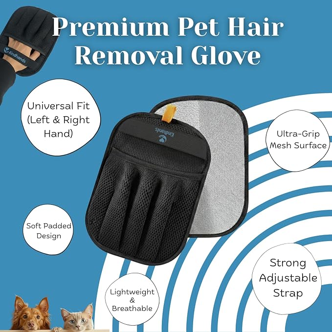 2PCS Reusable Best Pet Hair Remover Glove for Laundry Couch & Furniture Reusable Dog & Cat Grooming Glove Removes Fur from Clothes & Car