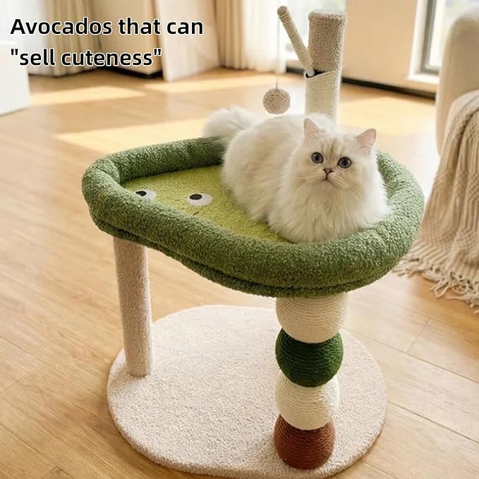 Cat Scratching Post, 28.35" H(72cm) Cat Tree/Cat Tree Tower with Cat Bed, Scratching Posts for Indoor Cats with one Plush Ball Toy, Small Cat Tree for Kittens/Cats Playing (28 in Cat Tree)
