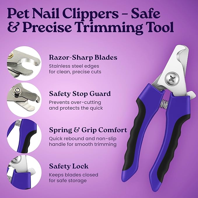 gameOFF Cat Grooming Kit 6 in 1, Include: Nail Clipper, Brush for Shedding, Wand Toy, Interactive Ball Toy, Bath Brush, Ear Cleaner Finger Wipes (30ct.), Cat Grooming Supplies, Kitten Supplies