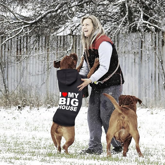 Dog Sweater Dog Hoodie Cold Weather Coat Hooded Sweatshirt for Puppies,Cats, Small Medium Large Dogs (Black(House), X-Large)