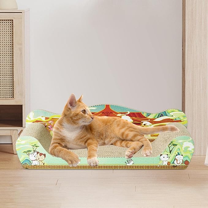 Cat Scratching Posts Cardboard Cat Scratching Bed Prevents Damage to Furniture Cardboard Living Room Sofa Scratching Board, 51cmx27cmx15cm