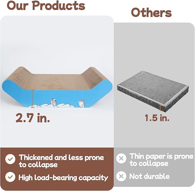 Cat Scratcher Cardboard Cat Scratch Pad Bed 22.8x16.5 Inch Extra Large Corrugated Cat Scratching Board Furniture Protector for Indoor Cats, Large Cats & Multi-cat Homes