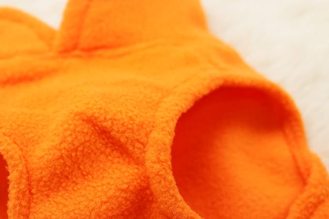 Small Dog Fleece Shirts Cat Fleece Vest for Small Dogs, Medium, Orange