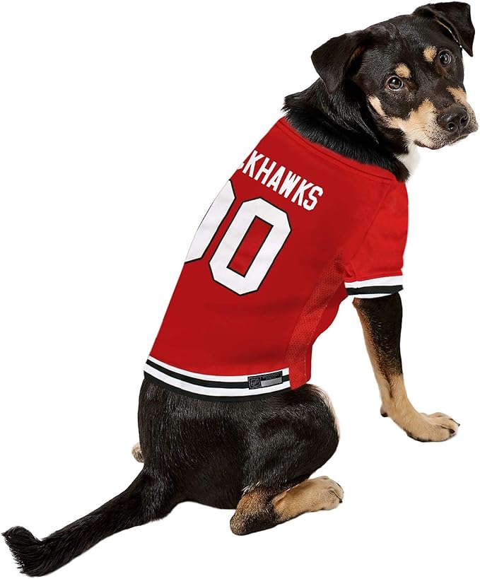 NHL Chicago Blackhawks Jersey for Dogs & Cats, Small. - Let Your Pet Be A Real NHL Fan!