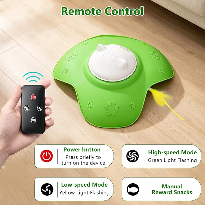Interactive Cat Toys for Indoor Cats,Rechargeable Whack-a-Mole Automatic Treat Reward Feather Pop-Up Play Toy for Cats, Cognitive Stimulation & Exercise, Durable Pet Entertaining Game with Fluttering