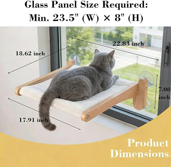 Cat Window Perch with Bird Feeder – Upgraded Bird Watching Solution for Indoor Cats, Foldable Cat Hammock Seat with Strong Suction Cups, Relieves Boredom & Stimulates Natural Instincts (Nature)