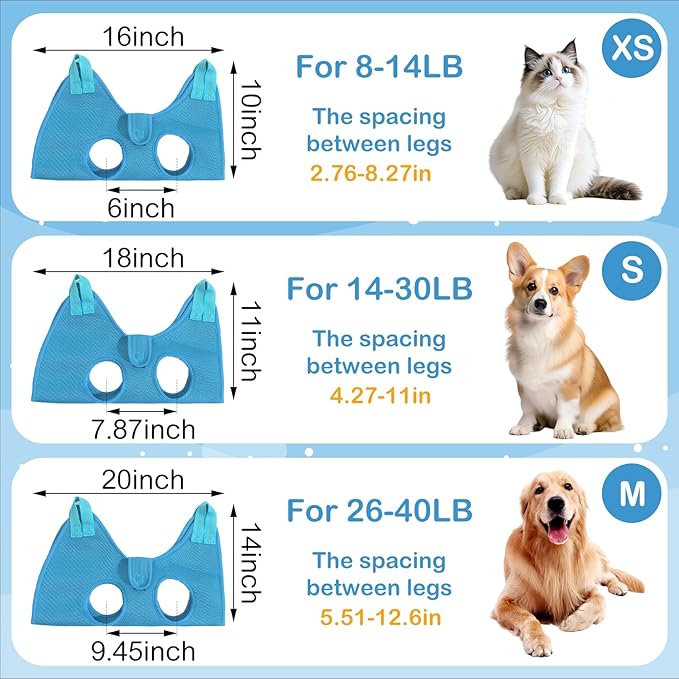 JIURUN Dog Grooming Hammock Harness (S), Dog Sling for Nail Trimming, Hanging Harness Holder for Nail Clippers, Pet Comb Bat Costume Wings for Cats Dogs