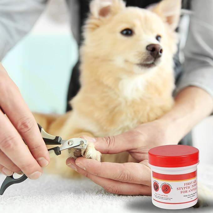 G.B.S Styptic Powder for Animals – Fast-Acting Blood Stop for Dogs, Cats, Birds & Small Pets – First Aid Powder for Nail Bleeding, Minor Cuts & Grooming – 1 oz, Pack of 2