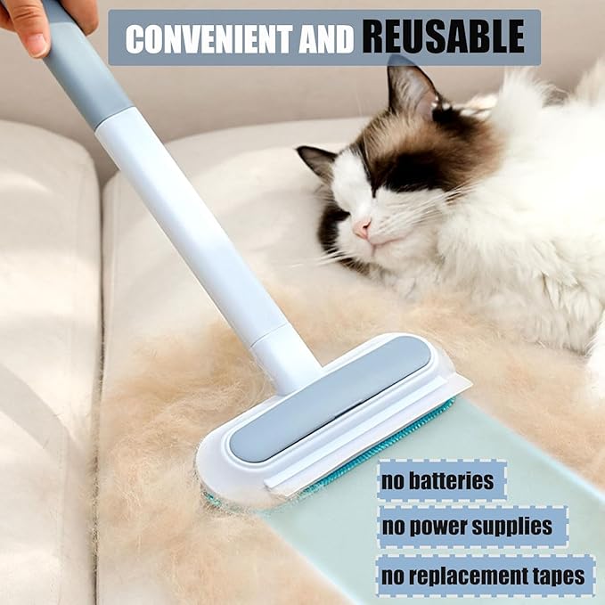 Multifunctional Pet Hair Remover for Laundry Durable Reusable Washable Lint Brush for Furniture Hair Complete 4 in 1 14.9Inch Cat Hair Remover Effective on Carpets Car Seats Bedding