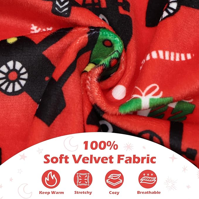 CuteBone Two-Leg Velvet Pet Christmas Pajamas Girl Dog Clothes - Soft, Cozy, and Stretchy Boy Pjs for Small, Medium Dogs and Cats Winter Sleepwear Apparel LTP16XS