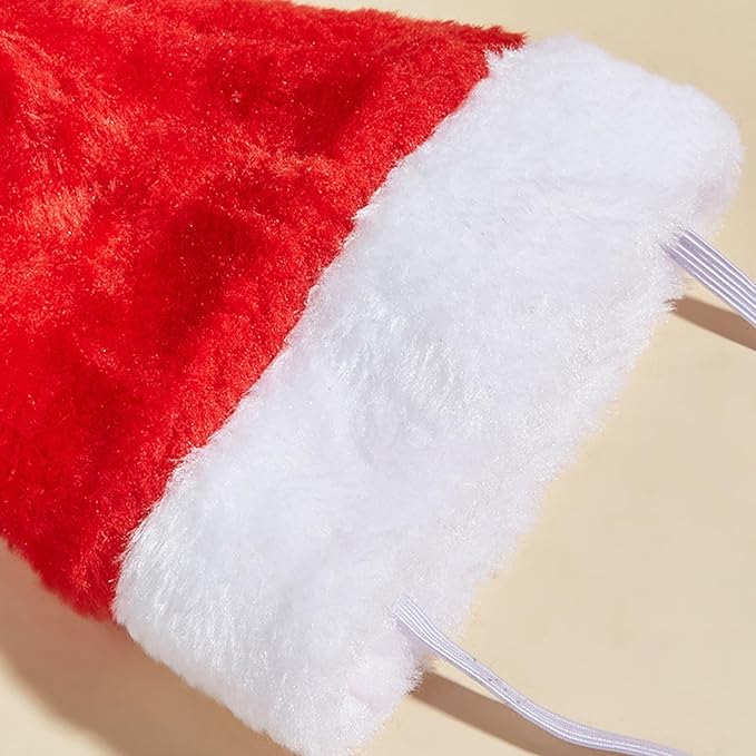 6 Pcs Pet Santa Hat for Small Dogs and Cats, Christmas Costume, 5.5 x 7.8 inches, Red and White,