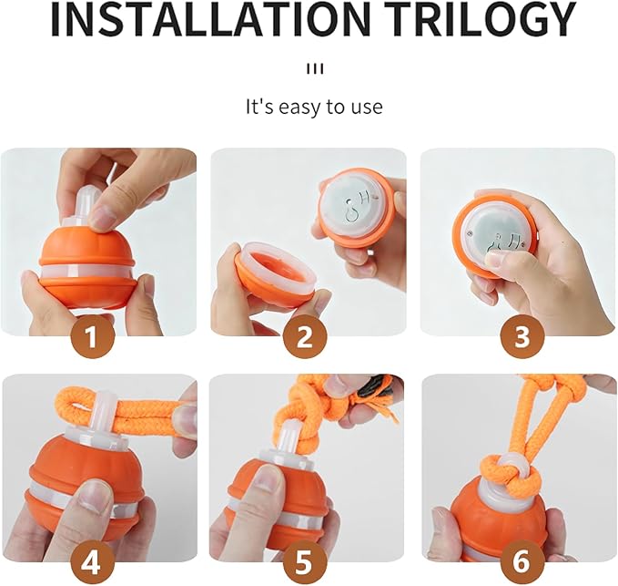 Interactive Dog & Cat Toys for Small Dogs and Indoor Cats - Automatic Moving Ball with Chirping Sound, Motion Activated Self Play Toy to Entertain Bored Pets, Easter Basket Essentials (1 Orange)