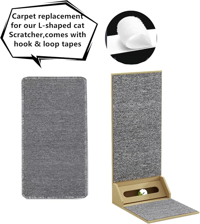 SHENGOCASE 2-Pack Carpet Rug Replacement for 24" Tall L-Shape Cat Scratcher Cat Scratching Post, Carpet Scratcher Protector for Couch