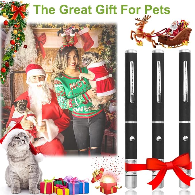 XIMIBI Laser Pointer for Cats and Dogs - 3 Pack Pet Kitten Indoor Training Chaser Toys - Cat Pointer Teaching Indicator