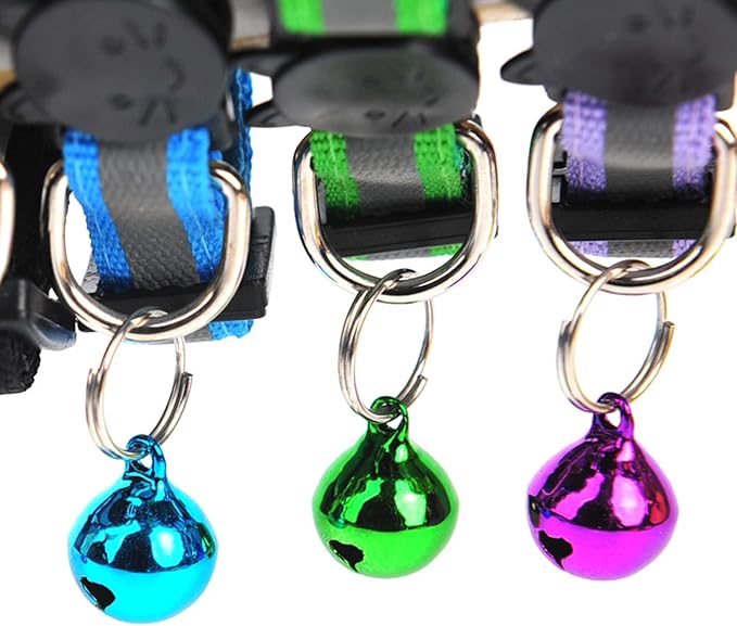 2 Pack Personalized Reflective Cat Collar Breakaway Cat Collars with Name Plate and Bell,Cat Collar with Personalized