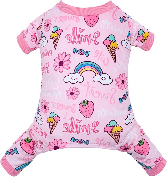 CuteBone Fleece Dog Pajamas Clothes Puppy Jammies Pet Apparel Cat Onesie for Chihuahua Yorkie Frenchies P318M