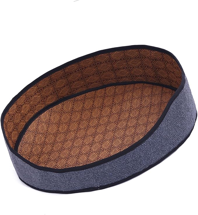 AYNEFY Cat Supplies Cat Bed Furniture Vine Woven Cat Dog Summer Mat with Removable Cooler for Indoor and Outdoor Use Pet Cooling Bed Washable Comfortable Cat Supplies (Dark Gray)