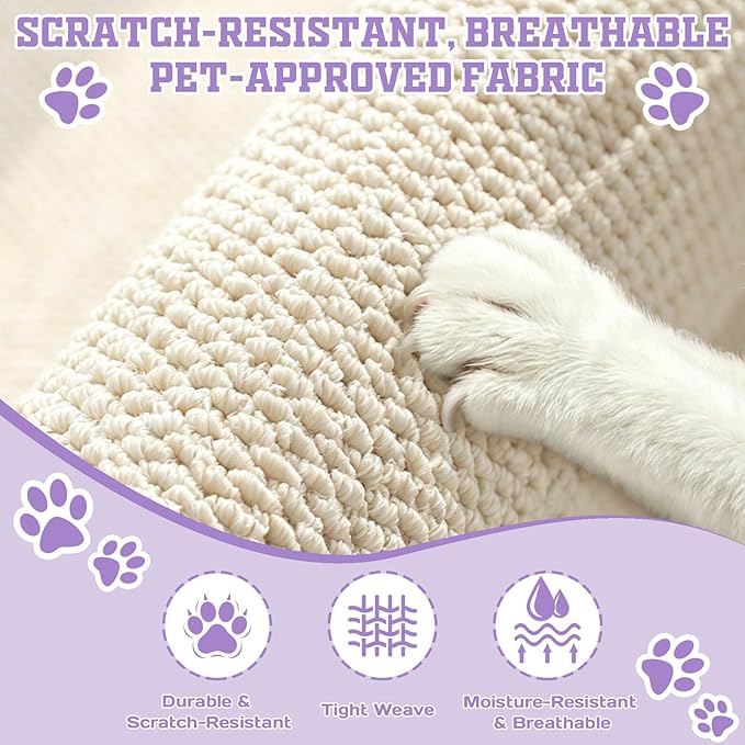 2 Pack Door & Wall Corner Cat Scratcher, Cream-White 19.68x7.8 Inch Scratch Pad for Cats, Corner Scratchers for Indoor Cats,Cat Furniture Protector