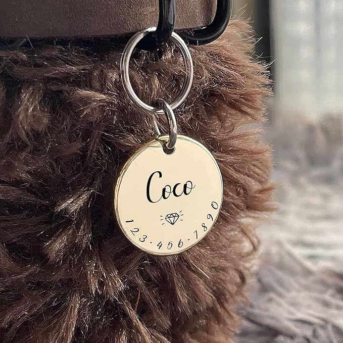 Cats Dogs ID Tags Personalized Lovely Symbols Pets Collar Name Accessories Simple Custom Engraved Products for Medium Four Legged Child Necklace Chain Anti-Lost Industrial Steel Charm