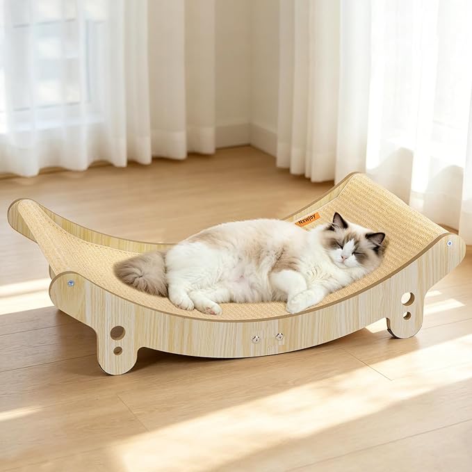 Sisal Cat Scratcher Bed - 27.6 inch Cat Scratchers for Indoor Cats Hammock for Scratching Pad Natural Sisal Cat Scratch Post Durable for Large Cats Scratcher Lounge, Wooden Cat Furniture(Large)