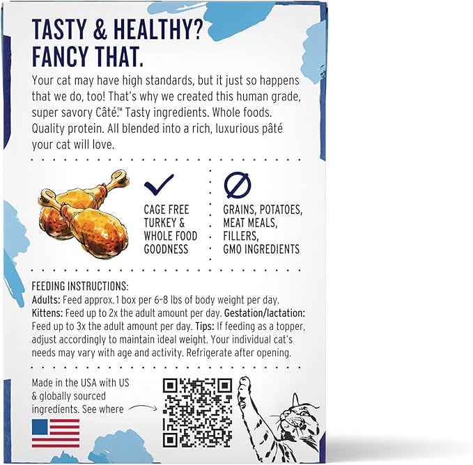 The Honest Kitchen Human Grade Câté™ Grain Free Turkey Pâté Wet Cat Food, 5.5 oz (Pack of 12)