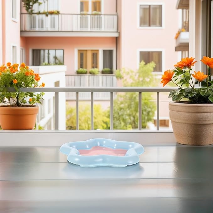 Uonlytech Ceramic Pet Food Bowl and Shallow Dog Dish Whisker-Friendly Small Star-Shaped Plate for Kittens and Small Dogs Feeding and Watering