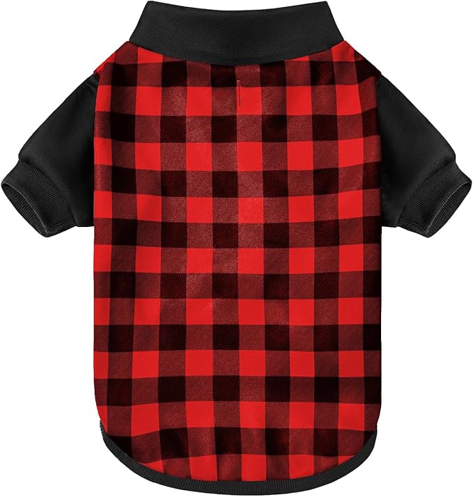 Ugly Christmas Dog Sweater – Soft & Warm Turtleneck Dog Outfit with Leash Hole, Cold-Weather Coat for Dogs & Cats, Perfect for Christmas (Red & Black, XX-Large)