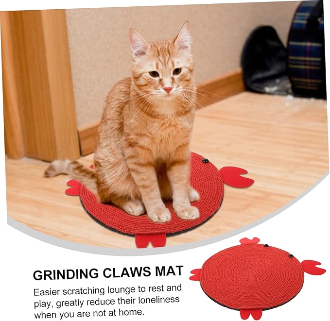 SUPVOX Crab Shaped Cat Scratch Board with Sisal Rope Indoor Cat Scratcher Cushion Natural Claw Grinding Mat for Home Play and Furniture Protection