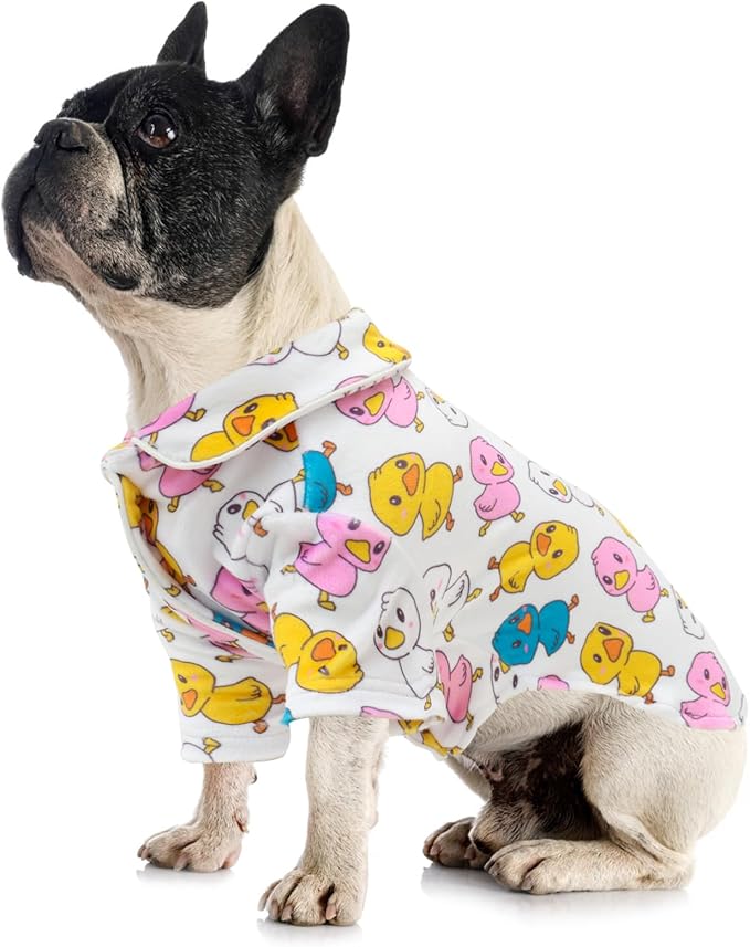 CuteBone Two-Leg Velvet Pet Pajamas Girl Dog Clothes - Soft, Cozy, and Stretchy Boy Pjs for Small, Medium Dogs and Cats Winter Sleepwear Apparel LTP21L