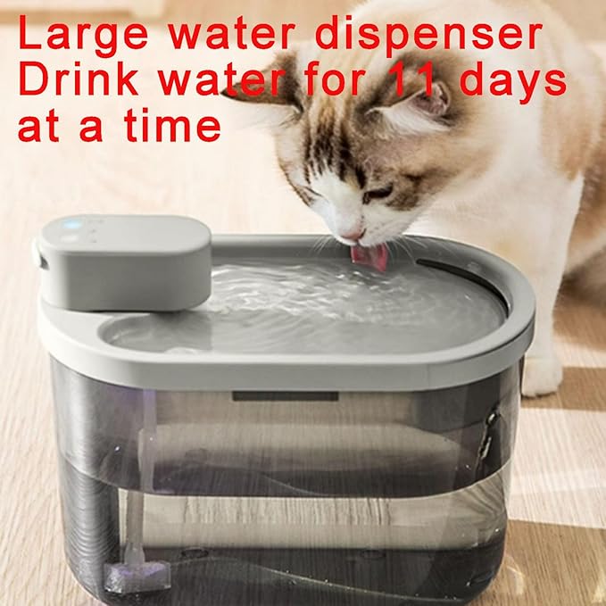 Smart Pet Water Fountain, 5000mAh Lithium Battery, Wireless Convenience, Silent Design, Suitable for Cats and Dogs