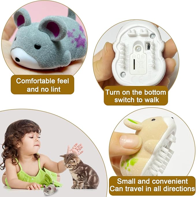 OHGOSH Hamster Teaser that Escapes, Cats Catching Mouse Game, Interactive Cat Toy, Quirky Pet Interactive Tools, Hurry Up and Give It to Your House Pet (3 PCS)