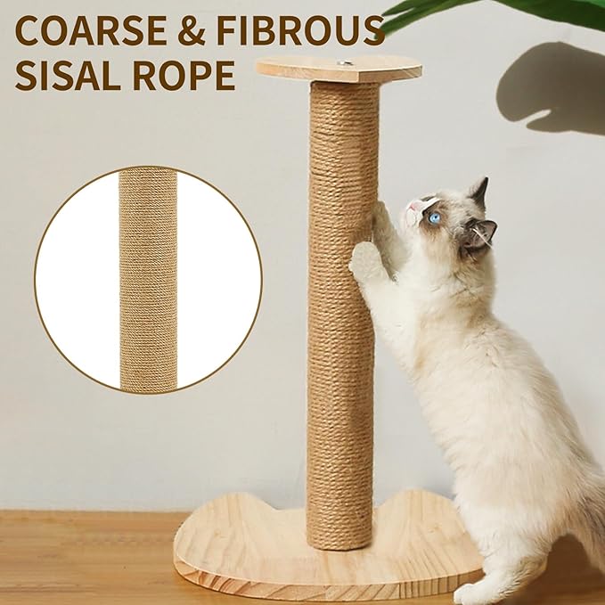 Fhiny 2PCS Cat Scratching Post Replacement 15" Natural Jute Spare Extension Scratch Post for Cats Tree DIY Craft Refill Pole Parts Hemp Rope Scratcher Climbing Perch