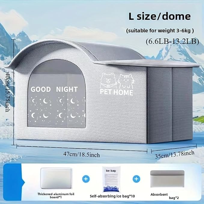 Cooling Cat House,Outdoor Cat House for Summer | Foldable Weatherproof Furniture Cave Dog Bed for Patio Backyard Outside Balcony Garden Summer Indoor Home