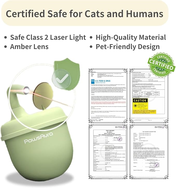 MayMaw Automatic Cat Laser Toy - 360° Self-Balancing Laser with 3 Adjustable Speeds & USB Rechargeable Interactive Toy for Bored Indoor Cats (Green)