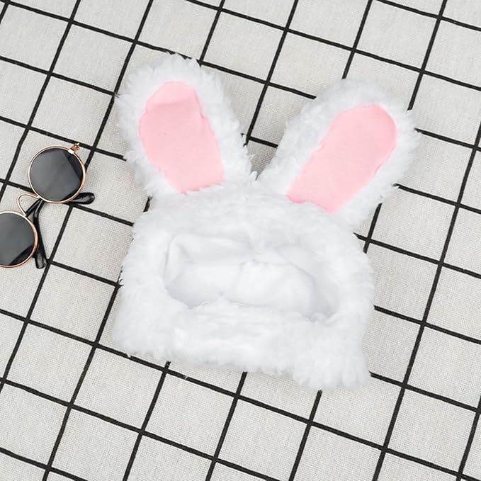 Qiansail Lion Mane Wig for Cats, Funny Bunny Ears Cute Dog Hats Cat Apparel Costume Pet Clothing Accessories for Halloween Cosplay Party