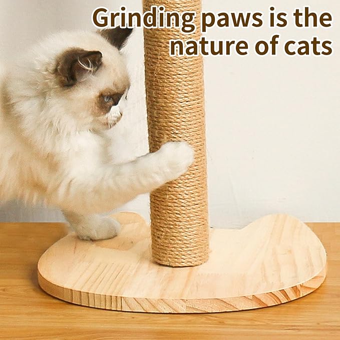 Fhiny 2PCS Cat Scratching Post Replacement 15" Natural Sisal Spare Extension Scratch Post for Cats Tree DIY Craft Refill Pole Parts Hemp Rope Scratcher Climbing Perch for Indoor Kitten White