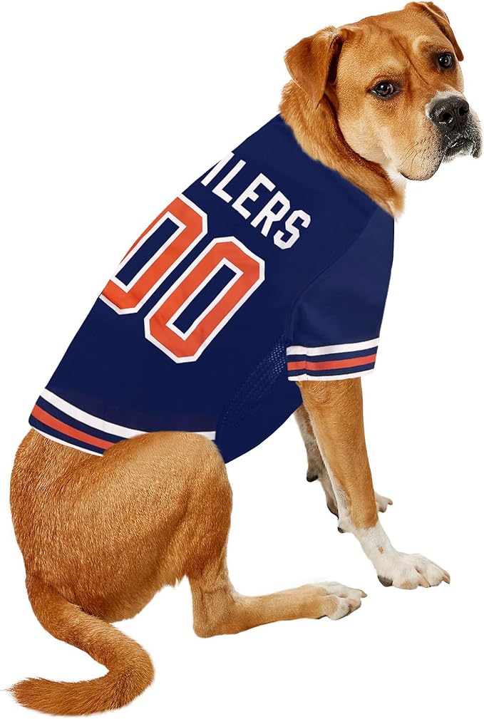 Pets First NHL Hockey Edmonton Oilers Mesh Jersey for Dogs & Cats, Size X-Small, Licensed Dog Jersey with Your Favorite Hockey Team