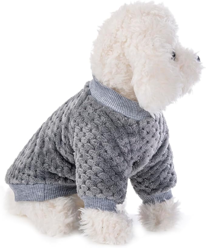 Dog Sweater, 3 Pack Dog Sweaters for Small Medium Dogs or Cat, Warm Soft Flannel Pet Clothes for Dogs Girl or Boy, Dog Shirt Coat Jacket (XX-Large, Grey+Navy+Sky Blue)