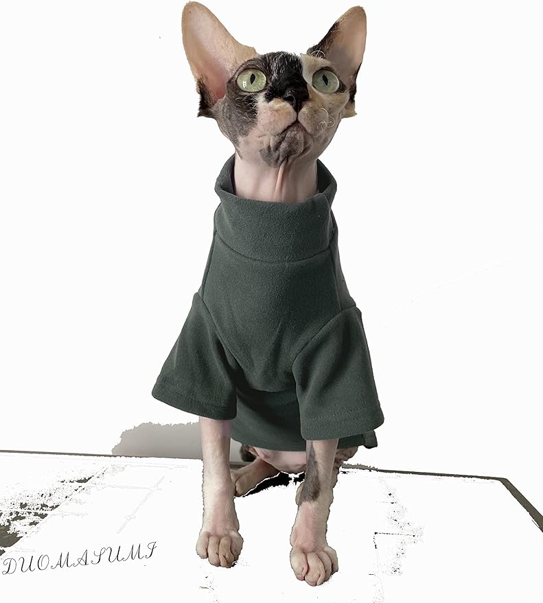 Sphynx Cat Clothes Self-Heating Warm Thermal Underwear Hairless Cat Clothes for Sphynx, Devin, Konnis Cat (S)