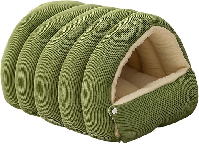 Washable Enclosed Cats House with Removable Cover Soft Plush Bed for Stress Relief Antislip Base Indoor Pet Furniture Detachable Pet Bed Cover