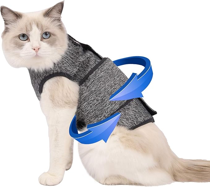 Coppthinktu Cat Anxiety Jacket - Calming Solution Shirt for Cat, Anti-Anxiety Wrap - Vet Recommended for Fireworks, Travel & Separation