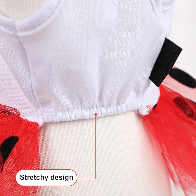 Small Dog Dress for Girl Watermelon Polka Dots Mesh Outfit, Summer Fall Tutu Dresses Cat Apparel, Cute Pet Puppy Clothing Doggie Outfits (X-Small, Watermelon Red)