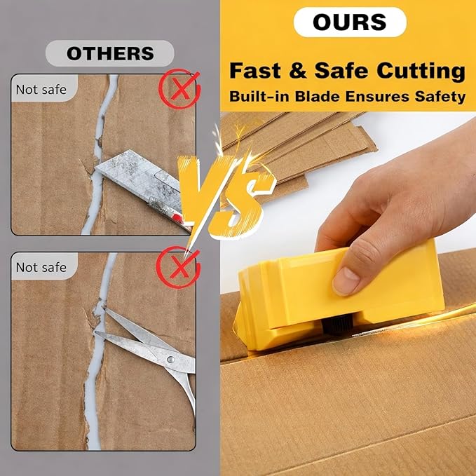 2PCS Cardboard Cutter for Cat Scratchers, DIY Cardboard Strip Cutter with 20 Spare Precision Inserts & Craft Knife for Custom Cat Beds, Furniture & Scratch Pads (Red & Yellow)