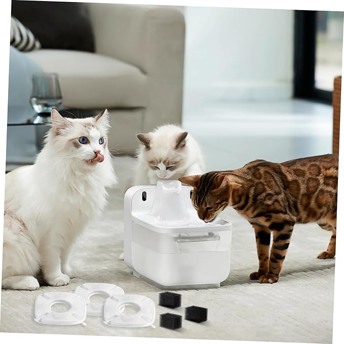 Sosoport 24sets Pet Water Fountain Filters Filtration System for Pet Water Dispenser Replacement Filters for Dogs Cats
