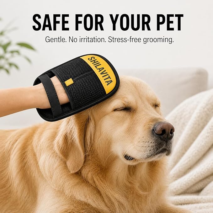 2 Pcs Pet Hair Removal Glove for Dogs and Cats, Reusable Electrostatic Grooming Gloves, Dog and Cat Fur Remover Gloves for Couch, Carpet, Clothing, Car Seats, Bedding