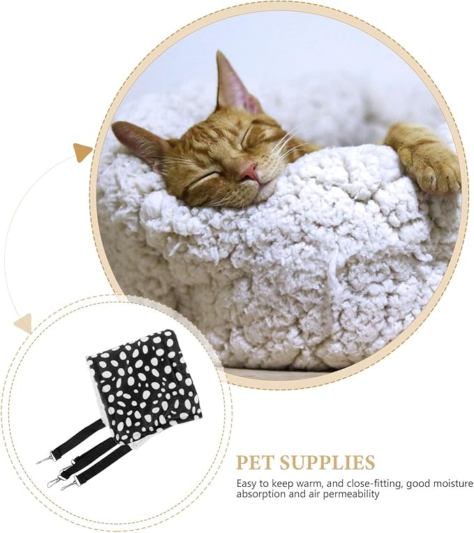 BESPORTBLE Double-Sided Hanging Cat Hammock Breathable Mesh Pet Sleeping Bed Medium 35x35cm Black and White Dots for Indoor Cat Furniture