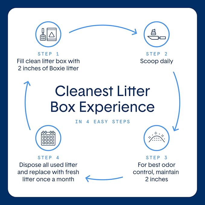 Boxie Probiotic Cat Litter, 40-Day Odor Control, Non-Clumping, Dust-Free, Crystal, 6lb, Multi-Cat