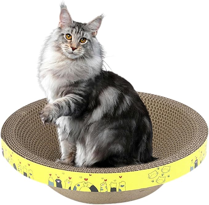 Corrugated Cat Scratcher Bowl – Indoor Multipurpose Scratch Pad | Protects Furniture, Sofa, Wall, Bed, Carpet, Fun Toy for Cats and Kittens, Play, Engaging Pet Entertainment Accessory